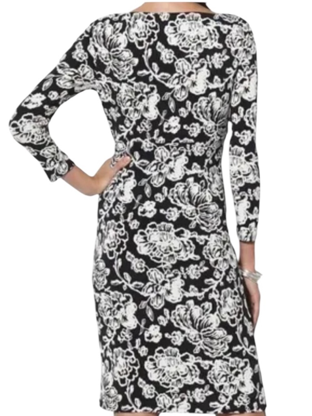 Lauren Ralph Lauren Faux Wrap Floral Midi Shift Dress Sz 4 Original $134 - Picture 2 of 7